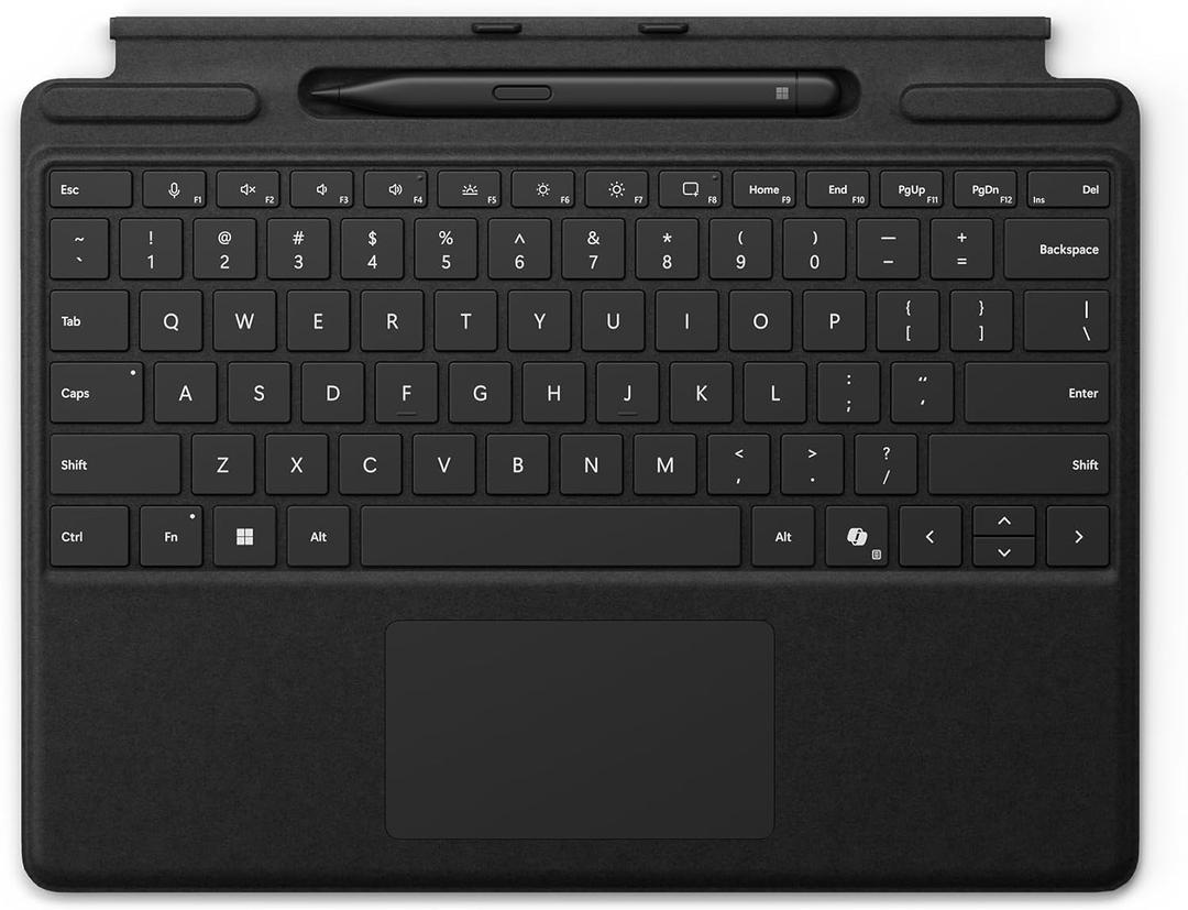 Microsoft Surface Pro Keyboard for Surface Pro Copilot+ (11th Edition), Pro 9 and 8 with Pen Storage, Alcantara Material, Black
