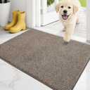 PURRUGS Dirt Trapping Door Mat 20" x 31.5", Non-Slip Machine Washable Entry Rug, Entrance Mat, Indoor Front Door Mat, Super Absorbent Entryway Rug for Muddy Shoes & Paws, Heathered Beige
