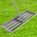 BBQ-PLUS 48" Lawn Leveling Rake, Lawn Leveler Tool with 52"-78" Adjustable Telescopic Handle, Effort-Saving Level Rake for Dirt, Soil, Grass, Golf Course, Farm & Garden, Heavy-Duty Stainless Steel
