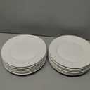 12 Pcs Porcelain Plates, 10 inch White Dinner Plates, Round Ceramic Dessert Plate, Appetizer Salad Plate for Dinner Kitchen Serving, Microwave Oven and Dishwasher Safe
