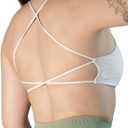 AUROLA Workout Sports Bras Women Athletic Removable Backless Strappy Criss Cross Light Support Gym Fitness Yoga Crop Bra, Earth, X-Small, Solid-crescent White