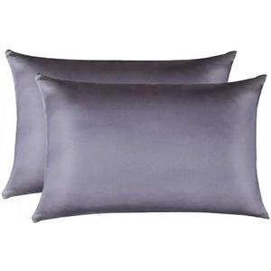 Miss Adola Mulberry Silk Pillow Case for Hair and Skin 19 Momme Queen 30"x20" Butterfly Silk Pillowcase with Eye Mask & Scrunchie Soft Silk Pillowcase Sleeping for Moms, Women, Gray