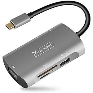YCBUENO 7-in-1 USB C Docking Station - Triple Display, 1080P VGA, 2 USB 3.0, Type-C Data Port, 4K HDMI, PD 100W Charging, SD/TF Card Reader, Compatible with Dell/HP/Lenovo, etc, Set of 2 YCBUENO 7-in-1 USB C Docking Station - Triple Display, 1080P VGA, 2 USB 3.0, Type-C Data Port, 4K HDMI, PD 100W Charging, SD/TF Card Reader, Compatible with Dell/HP/Lenovo, etc, Set of 2