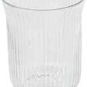 Deco 79 Glass Decorative Candle Holder Ribbed Candle Stand, Candlestick Holder 6" x 6" x 8", Clear
