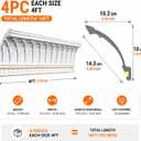 4 Pcs LED Crown Molding for Indirect Lighting, 47.2" Ceiling Trim with Hidden LED Channel, Paintable Waterproof Polystyrene Moulding for Wall Ceiling Baseboard Ambient Light Decor