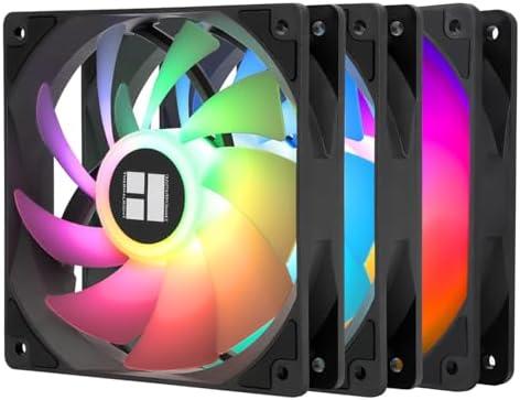 Thermalright TL-C12C-S X3 CPU Fan,120mm 4pin PWM Silent Computer Case Cooler Fan, with S-FDB Bearing Included, up to 1500RPM PC Cooling,ARGB（3 Quantities）