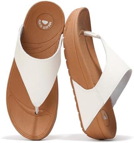 Project Cloud Womens Thong Comfortable Memory Foam Platform Sandals & Flip flops Non Slip Footwear, Leather Sandals for Women 2025 (Arlee) 5