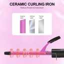 1/2 Inch Small Curling Iron for Short Hair, Dual Voltage Small Curling Wand with 2 Heat Settings 430F & 450F for Tight Curls, Pink
