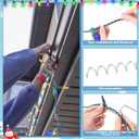 50 Pcs Christmas Light Clips for Gutter with Guards Aluminum Gutter Hooks for String Lights Xmas Outdoor Light Hangers for Mesh Gutters, Heavy Duty