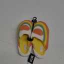 MIA Color Block Heart Decor Fuzzy Bedroom Slippers Cute Warm Fuzzy Plush Multicolor Preppy Striped Women Indoor Slippers 9 size