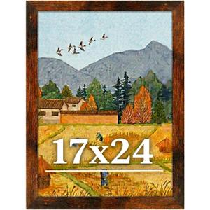 17x24 Picture Frame for Wall Display, 17x24 Brown Picture Frame with Shatter Resistant Plexiglass, Stable and Sturdy 17 x 24 Poster Frame for Wall Display, Handpicked Gift Collection, 1 Pack
