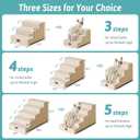 COZY KISS Dog Stairs for Small Dogs 11.7" H, 3-Step Gentle Incline Pet Step for Couch Chiars, Right-Angle Dog Ramp for Puppy Doggie Senior Cats, 15.7x17.7x11.7 Inch, Beige