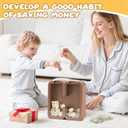 Summidate Letter Piggy Bank for Smarts Kids Girls Wooden Savings Box for Boys Coin Banks for Baby,Personalized Cute Initial Money Banks, Birthday Gift for Toddlers (H) (9", Cartoon-h-9")