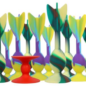 4.7 "Large Size 10 Pack Silicone Suction Colorful Darts with 1 Bullseye Sucker Sports Throwing Game Toy Set, Outdoor Indoor Game Sports