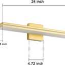 SineRise 24-Inch LED Modern Bathroom Vanity Light Bar, Gold Modern Acrylic Bathroom Wall Lighting Fixtures Over Mirror (Cool White 6000K)