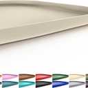 Smilool Silicone Pet Food Mat with Raised Edge for Food and Water Bowl, Dog Feeding Mats, Cat Food Trays for Floor Waterproof, Rubber Tray for Dogs and Cats, 24 x 16 x 0.8 Beige