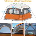 UNP Tents 6 Person Waterproof Windproof Easy Setup,Double Layer Family Camping Tent with 1 Mesh Door & 5 Large Mesh Windows -10'X9'X78in(H)