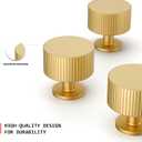 homdiy 20 Pack Gold Cabinet Knobs Solid Brushed Brass Cabinet and Drawer Knobs Kitchen Dresser Knobs for Desk Drawers Cupboard Hardware (1 Hole)