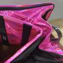 Reusable Grocery Bag with Wheels (Large, Glitter Pink), Shopping Trolley with 8 Pockets and Zipper Cover Foldable Rolling Tote for Women, Kitchen, Travel, Carries Up to 76LBS
