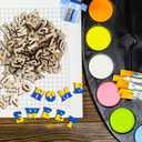 2 x VILLCASE 200pcs Mini Wooden Alphabet Letters, Unfinished Wood Slice, 0.6" A-Z Wood Pieces DIY Wooden Alphabet Spelling Educational Kit for Arts DIY Craft Home Decor