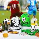 Shappy 16 Pack Drawstring Bags for Party Favors 12 x 10 Inch Treat Candy Goodie Gifts Bags Team Supplies Sport Birthday Party Favors(Soccer,Green, Black)