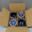 GBHOME 12 OZ Stackable Coffee Mugs, Ceramic Coffee Mugs with Texture Patterns for Man,Woman,Dad,Mom, Modern Coffee Cups Set of 4 for Latte/Cappuccino/Cocoa. Dishwasher&Microwave Safe (Moonlight Blue)