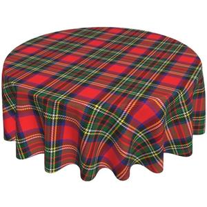 AEIOAE Christmas Tablecloth Round 70 x 70 Inch, Red Green Buffalo Plaid Table Cloth Washable Winter Christmas Holiday Table Cover for Home Party Picnic Dinner Decor
