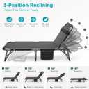 ABORON Heavy Duty Tanning Chair,Outdoor 5-Position Folding Chaise Lounge Chair with Pad,Portable Beach Lounge Chair for Outdoor Sunbathing Patio Pool Lawn Deck Poolside, 75.2x26.8x11.8 inches
