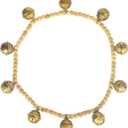 Creative Co-Op Wood Bead and Metal Bell Garland, Natural and Antique Gold Finish