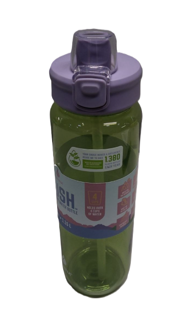 Manna 39oz Push Bottle Green, Violet Lid