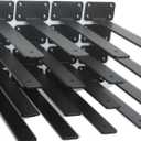 16 Pack - 10 inch Black Hidden L Shelf Bracket (1/5 Inch Thicked) Iron Floating Shelf Brackets Rustic Industrial Metal Brackets for Shelf Support