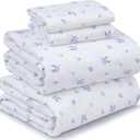 RUVANTI 100% Cotton Sheets  Full Size Percale Bedding, Cooling & Breathable Floral Design, Durable with a Crisp, Soft & Comfortable Feel, 16" Deep Pocket, 4-Piece Set, Phulkari