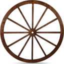 DaisyInner Wood Wagon Wheel Decorative Old Western Style Wagon Wheel Decor Vintage Rustic Wall Hanging Wood Cartwheel Decor for Garden Bar Patio Garage Farmhouse(30 Inch,Brown)