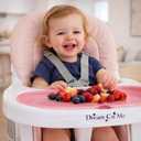 Dream On Me TableTalk 2-in-1 High Chair for Baby & Toddler Convertible High Chair to Junior Chair, Removable Padded Seat, Dual Dishwasher-Safe Trays, Styrdy Steel Frame, Quick Folding Design Pink