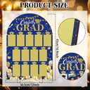 Leinuosen 2026 Graduation Photo Display Kindergarten to 12th Grade Photo Display 12 x 17 Inch School Years Wood Picture Board for Senior High School Graduation Decoration, 2 x 3 Pictures(Blue Gold)