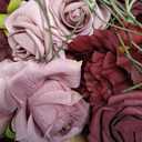 Floroom Burgundy Mauve Artificial Flowers Marsala Fake Roses Peonies and Greenery Combo Box Set for DIY Dark Red Wedding Bouquets Bridal Shower Centerpieces Floral Arrangements Party Tables Decoration