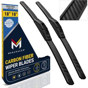Premium Silicone Windshield Wiper Blades 18" & 18" (2 Pack) for Car & Truck | Carbon Fiber Design, Quiet & Smooth Streak-Free Clean Wipe, All-Season, OEM Quality, Front Automotive Replacement Wipers