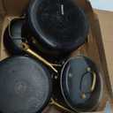 Blue Diamond Gold 14 Piece Cookware Pots and Pans Set, Induction Suitable, Diamond Infused PFOA & PFAS-Free Ceramic Nonstick, Durable Metal Utensil Safe, Dishwasher Safe, Gold Handle, Black