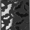 Matte Black Case Compatible with - iPhone 12 Mini - 5.4 inch Protective TPU Rubber Cover Cute Bats Spooky Print Classy Bumper Non-Slip Lightweight Shockproof Goth Halloween Animal Cool Silicone