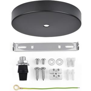 Black Ceiling Canopy Light Kit with Hardware, Ceiling Plate for Pendant Lighting Chandelier 15cm