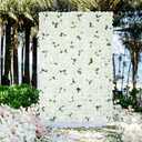 LJIE-House White Flower Wall Backdrop 12Pcs 15x15Inch Artificial 3D Rose Floral Wall Decor Wedding Background for Party Baby Shower Birthday Decor