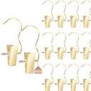 Boot Hangers 4.5" Metal Outfit Hanger Gold Hanging Clips for Gloves Shoes Laundry Hooks Hair Extension Wigs Clips Portable Home Travel Hangers for Hat, Towels, Bras, Socks 12Pack