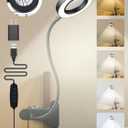 10X Magnifying Glass with Light,5 Colors+10 Brightness Reading Lamp,58 LED Magnifier with Light,750 Lumen Lighted Magnifying Glass for Reading,Clip on Lamp for Desk/Bed/Work/Nail [Adapter]