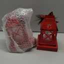 Therwen 2 Pcs Christmas Stocking Holders Lantern Christmas Stocking Hangers for Mantel Xmas Hooks Decorative Retro Light up Holders for Home Indoor Outdoor Decor(Classic,Red)