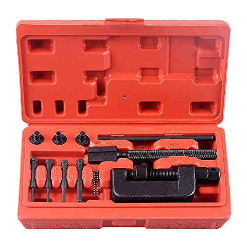 DAYUAN 13 pcs Motorcycle Chain Breaker Set, Chain Removal Tool Chain Cutter and Riveter Kit for Cam and 25 to 630 Chains