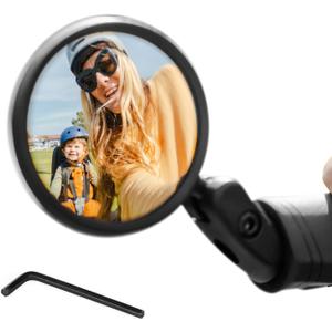 Aventon Handlebar Grip Bike Mirror, rear view mirror with a wide field of view, Easy to install and adjust bike mirror handlebar mount, Safe riding bike accessories