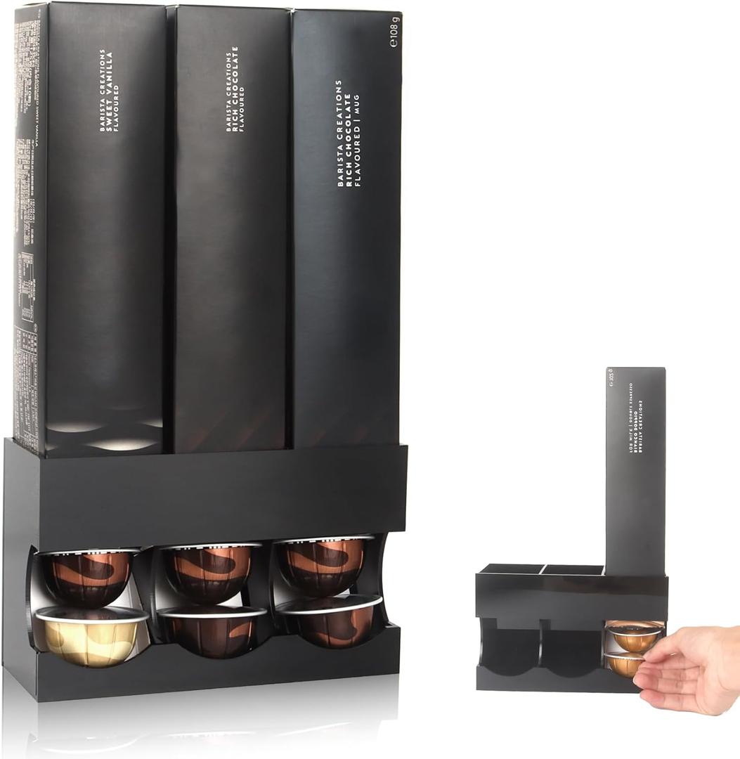 Pod Holder for Nespresso Capsules Vertuo Pods Organizer, Nespresso Accessories for Coffee Bar Countertop Storage Stand, Wall Mounted, Non-Slip Holds 3 Boxes (Only Shelf)