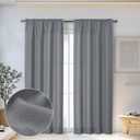 OWENIE Bob Dark Grey Curtains 84 Inch Length 2 Panels Set for Living Room Bedroom, Light Filtering Rod Pocket Faux Linen Textured Curtain Drapes 84 inches Long, 2 Pcs Each 40Wx84L Inch