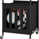 StorageWorks Ball Storage with Wheels, Ball Cart for Garage, Garage Sports Equipment Organizer with Hooks, Balls Organizer for Basketball, Football, Volleyball
