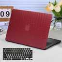 Funut for MacBook Air 13 Inch Case 2021 2020 2019 2018 Release M1 A2337 A2179 A1932 Touch ID, MacBook Air M1 Cover Crocodile Leather Laptop Hard Shell Case & Keyboard Cover for Mac Air 13 Inch, Red